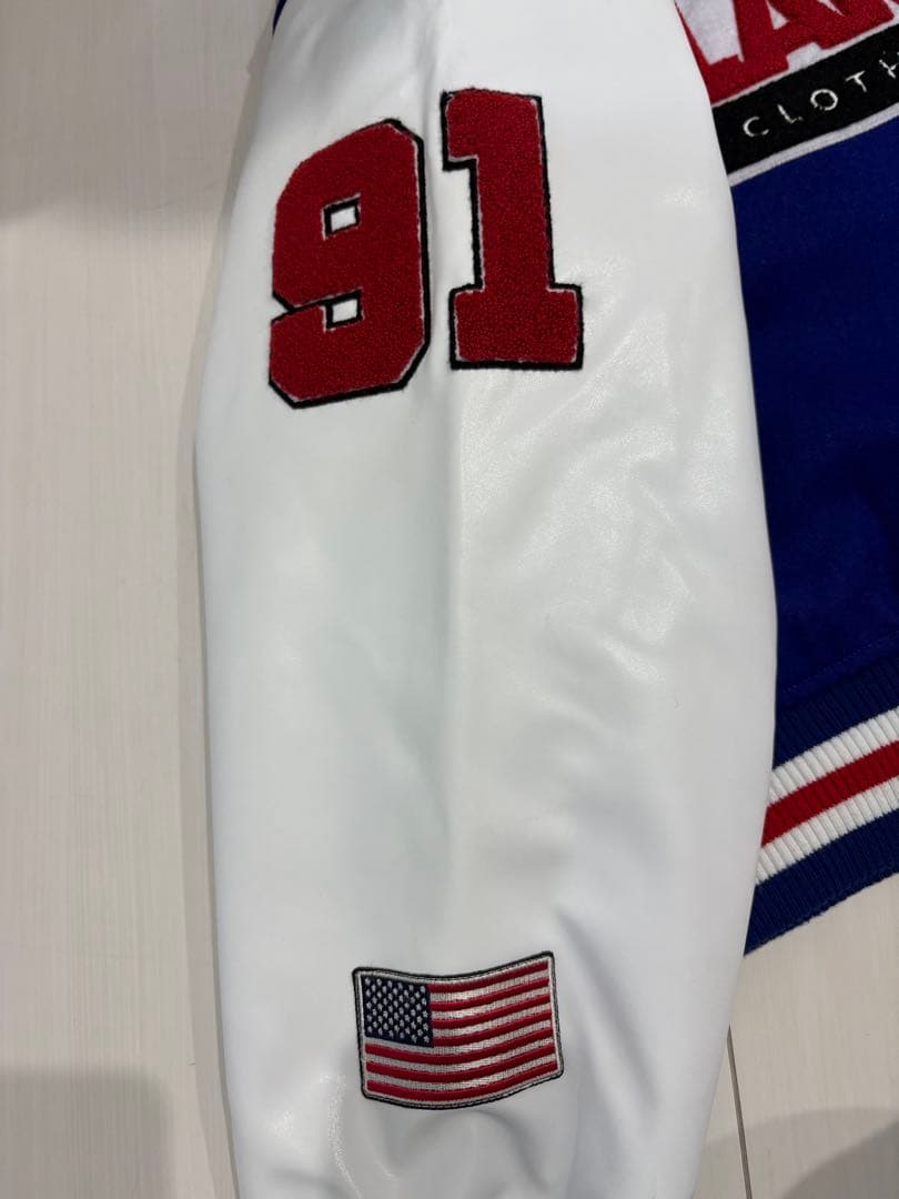 XLARGE スタジャン 青 白刺繍