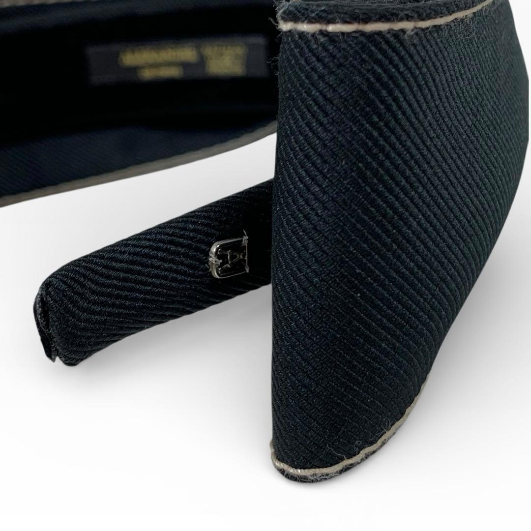 美品　Alexandredeparis ヘアカチューシャ リボン ステッチ　黒