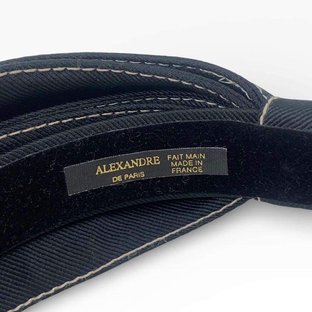 美品　Alexandredeparis ヘアカチューシャ リボン ステッチ　黒