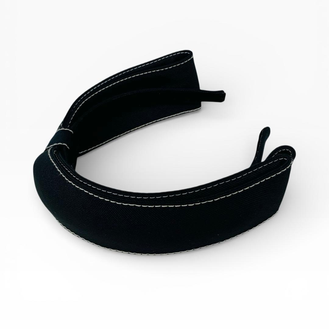 美品　Alexandredeparis ヘアカチューシャ リボン ステッチ　黒