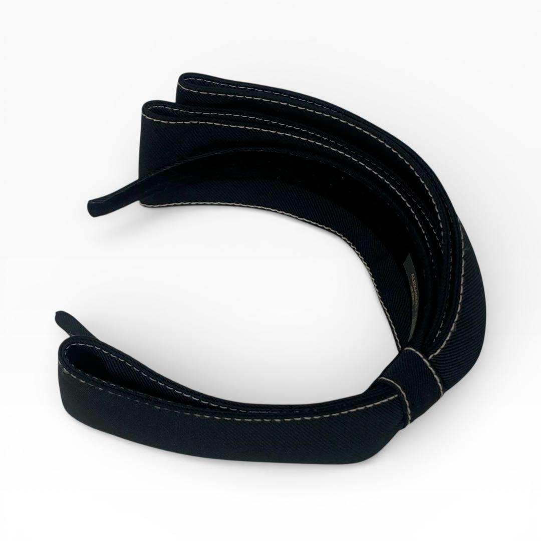 美品　Alexandredeparis ヘアカチューシャ リボン ステッチ　黒