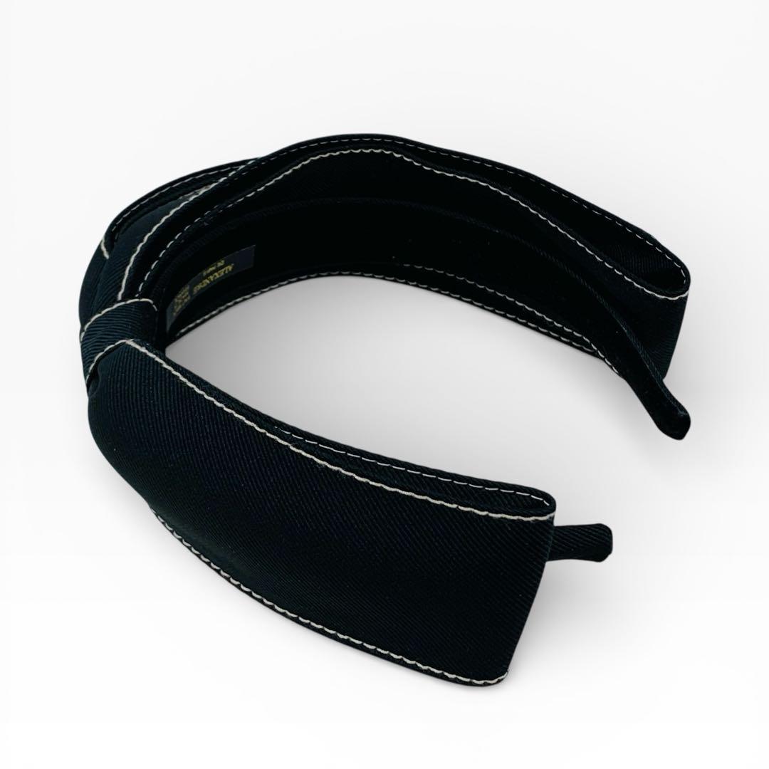 美品　Alexandredeparis ヘアカチューシャ リボン ステッチ　黒