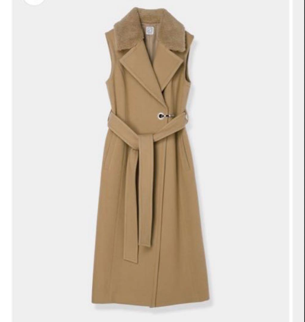 【新品】　laube blanc Belted Wool long gilet