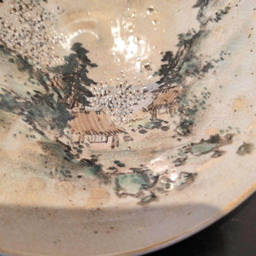 古犬山焼 鉢と皿 あるいは 蓋物と金環古材　平棗　堀内宗完　箱書き