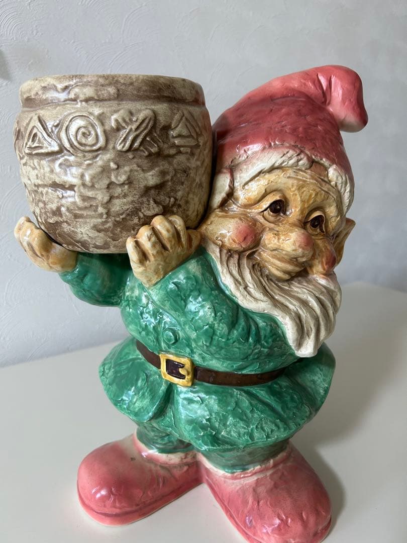 ガーデニング雑貨　飾り鉢　陶器　小人