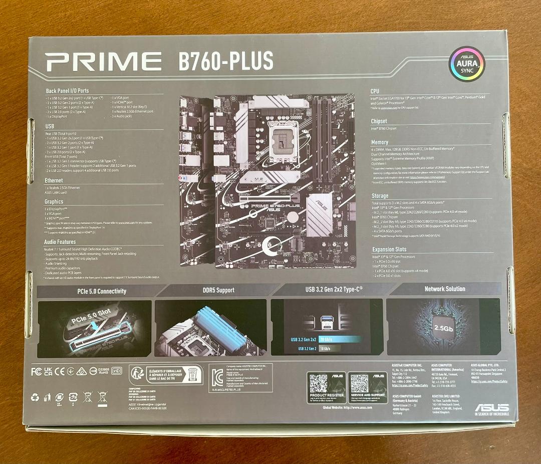 ASUS PRIME B760-PLUS マザボ LGA1700 DDR5対応