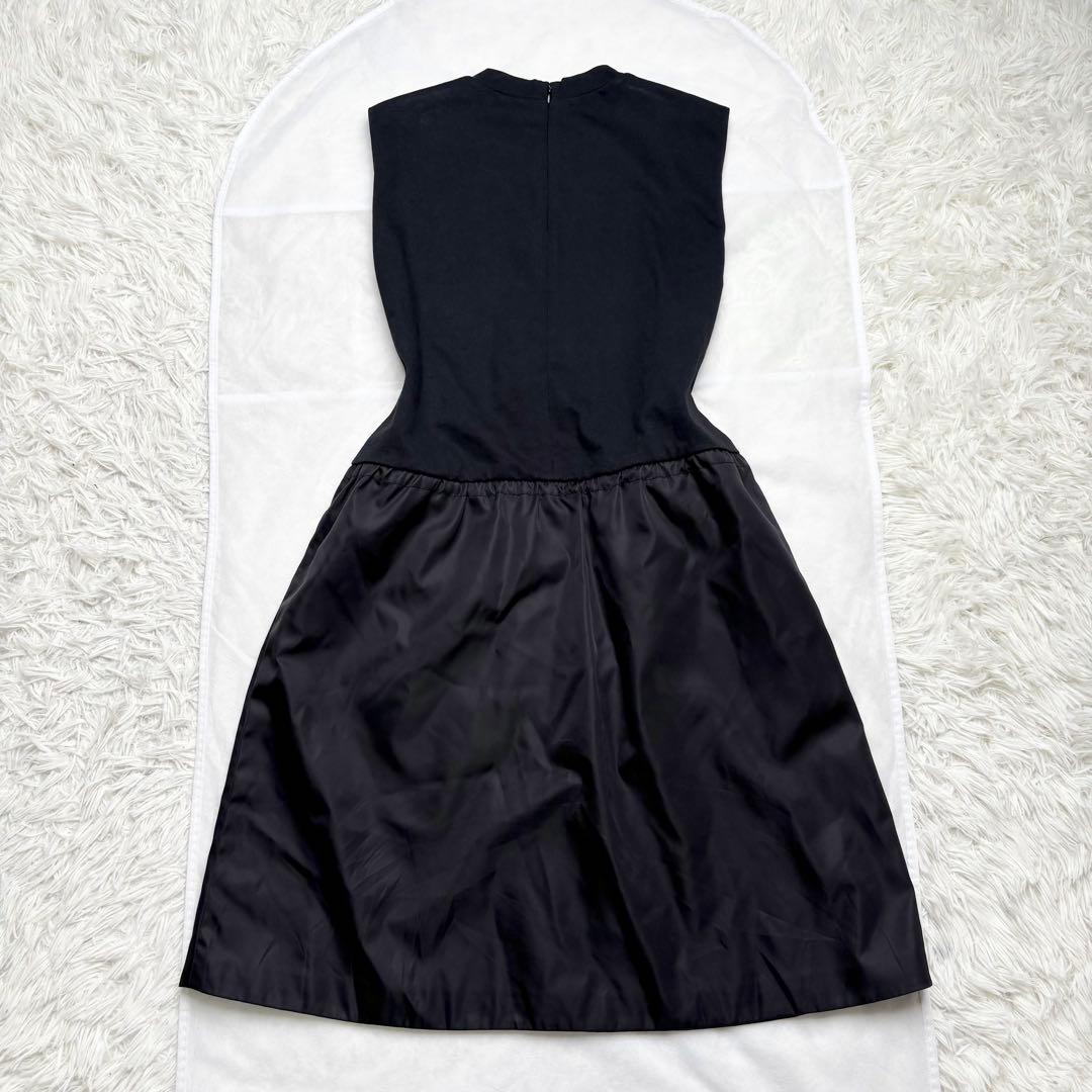 プラダ 2021 コットン リナイロン 切替ワンピース トライアングルロゴ 40