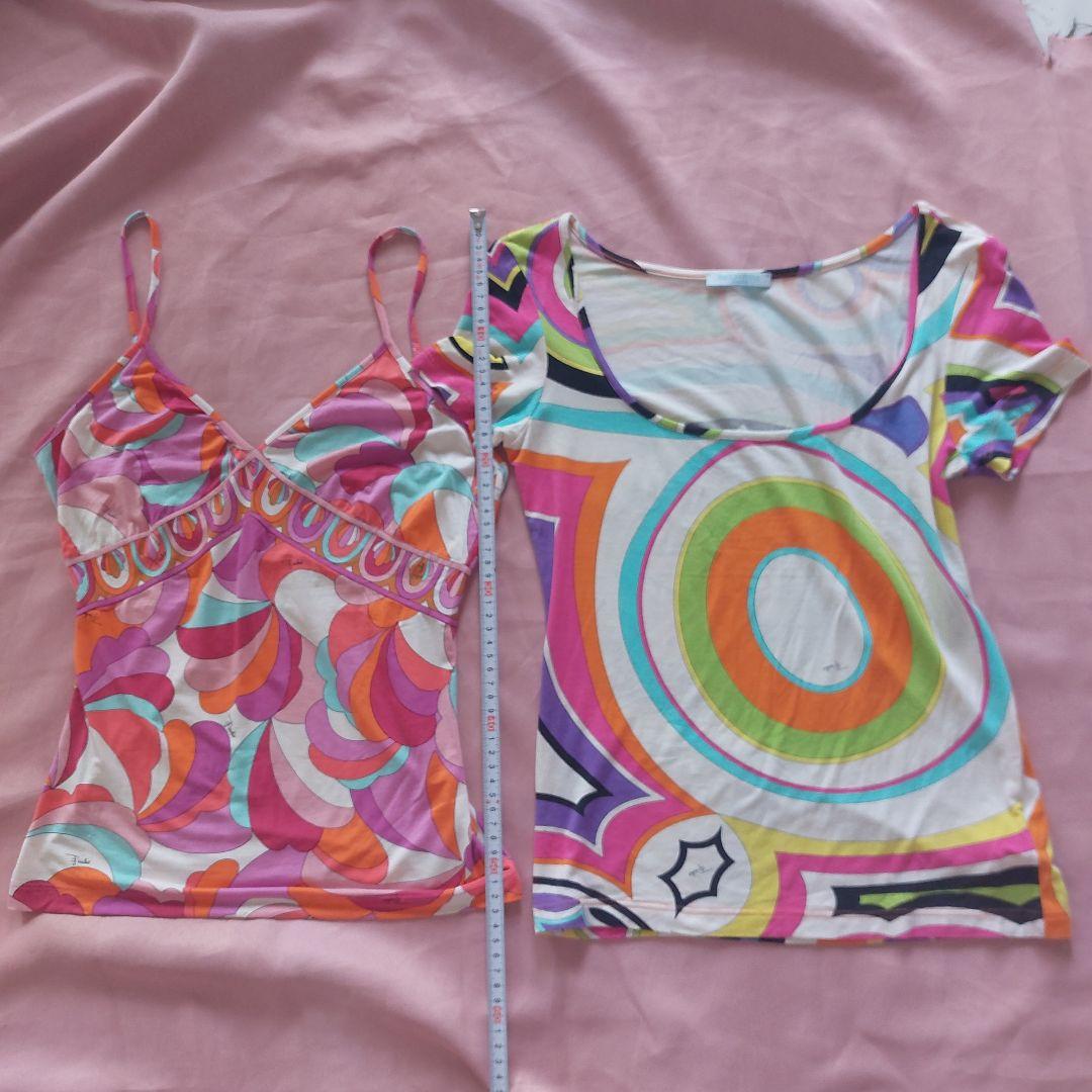 エミリオプッチ マルチカラーノースリーブトップスキャミソールTシャツカットソー