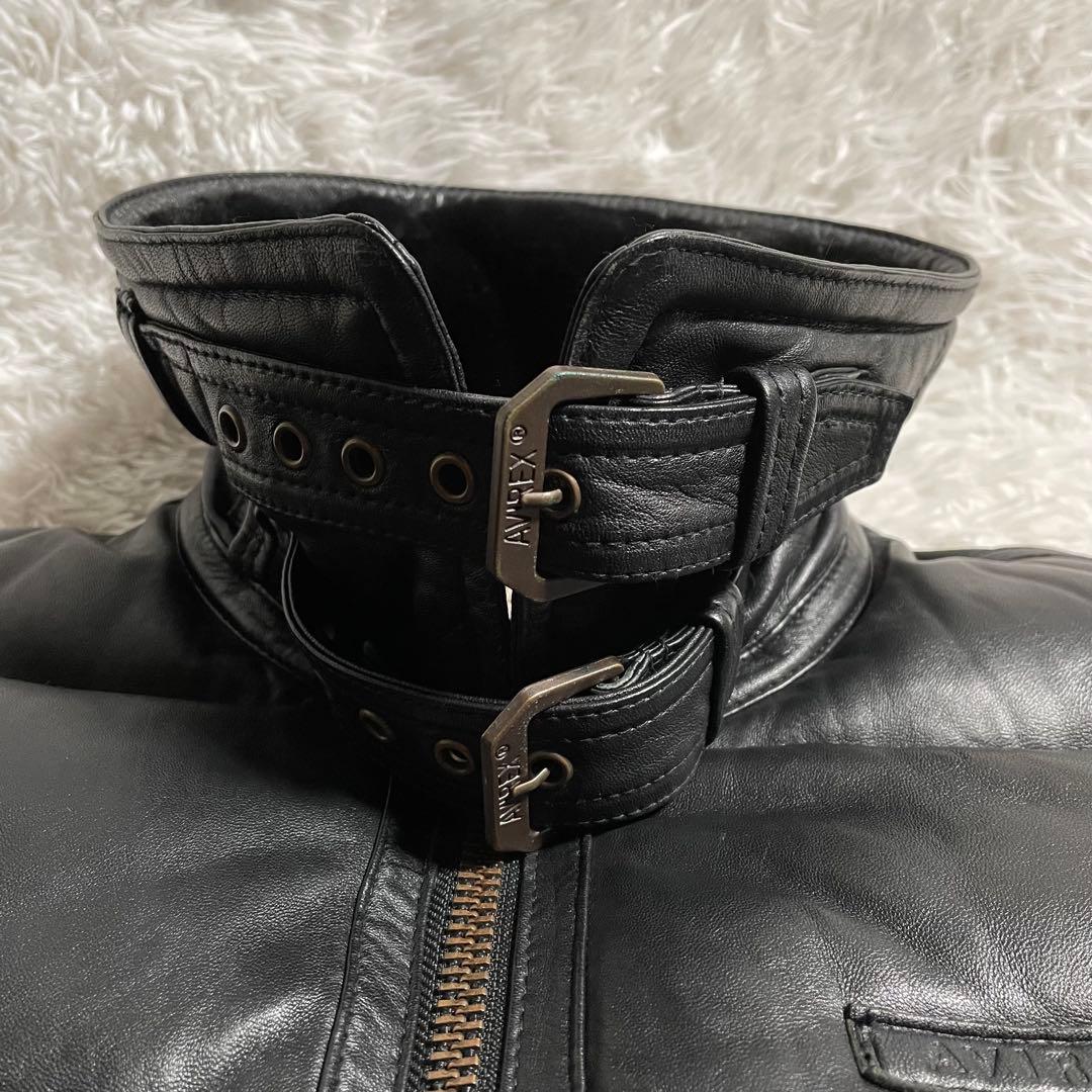 アヴィレックス レザージャケット ラムレザー ダウン B3 胸タグ 肉厚