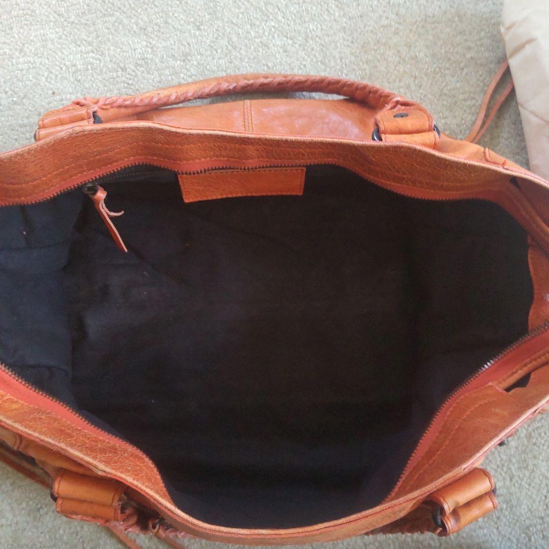 バレンシアガ　レザー ハンドバッグ　ブラウン系