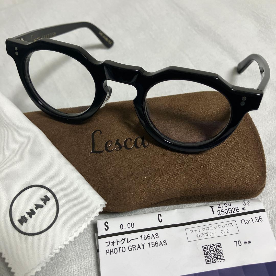 美品！レスカ ルネティエ/ピカ ブラック度なしグレー調光レンズ【ノーズカスタム】