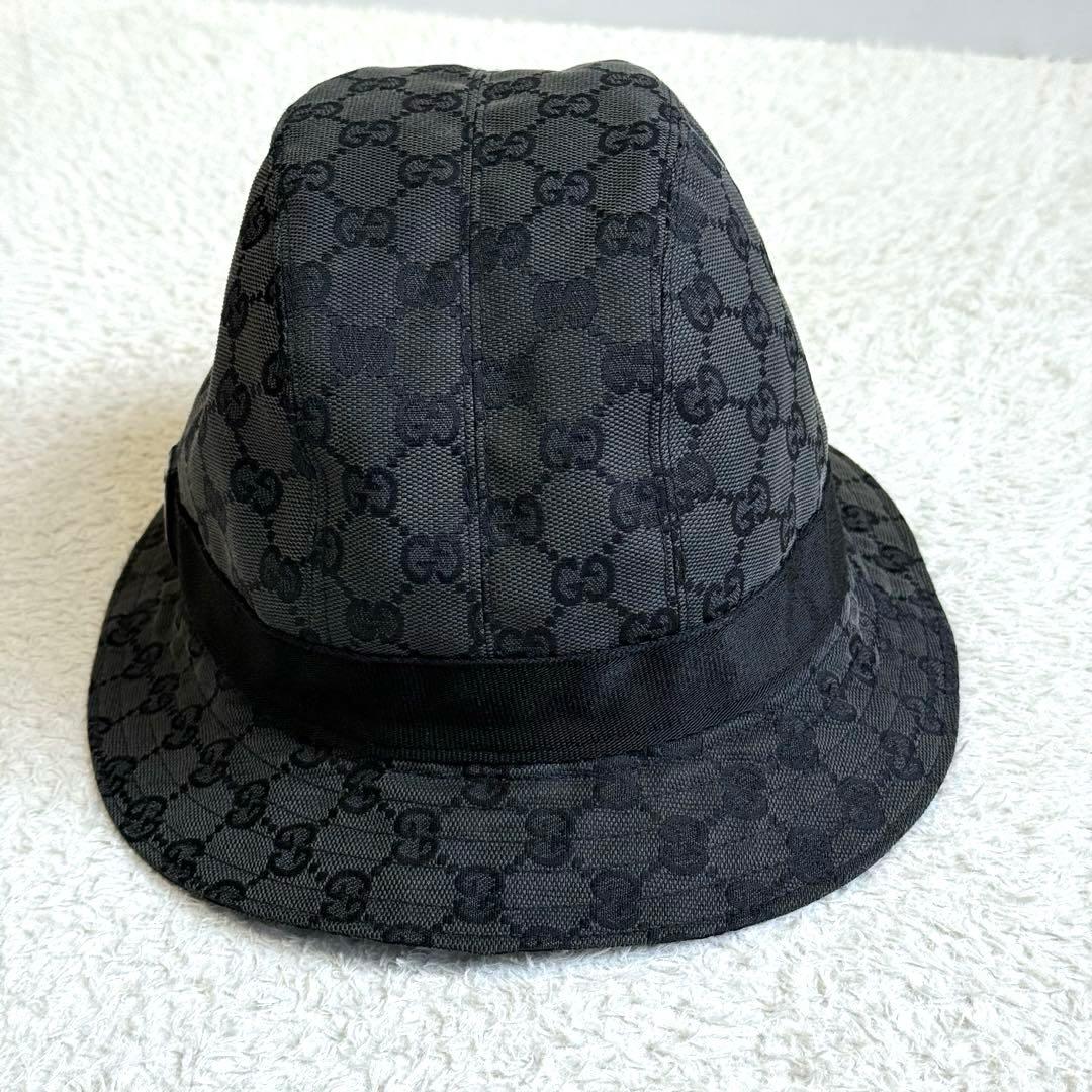 GUCCI グッチ バケットハット GGキャンバス XLサイズ ブラック