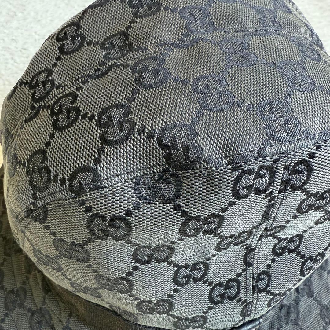 GUCCI グッチ バケットハット GGキャンバス XLサイズ ブラック