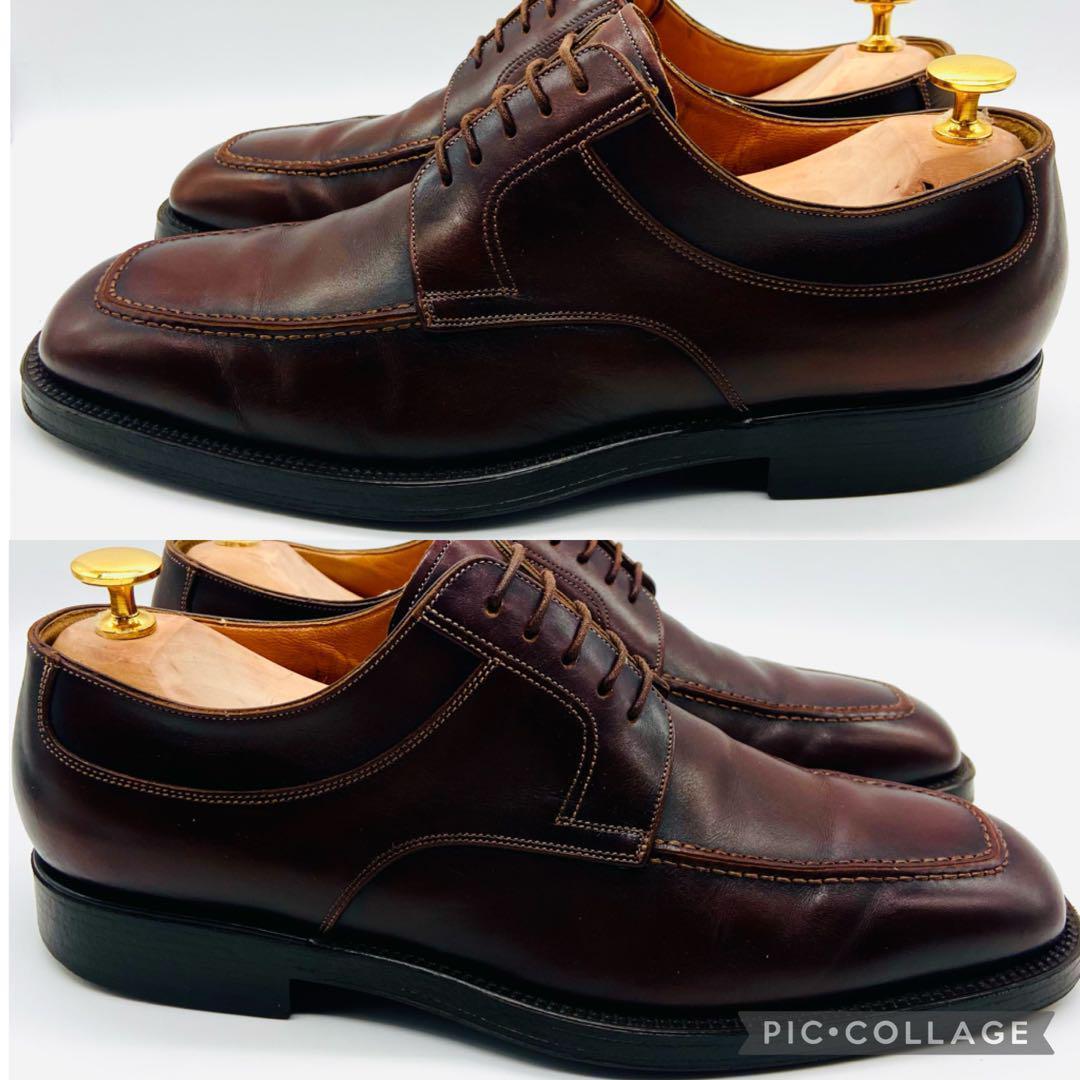 SANTONI サントーニ Uチップ 外羽根 8 ブラウン イタリア製 レザー