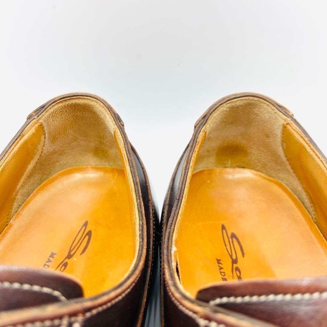 SANTONI サントーニ Uチップ 外羽根 8 ブラウン イタリア製 レザー