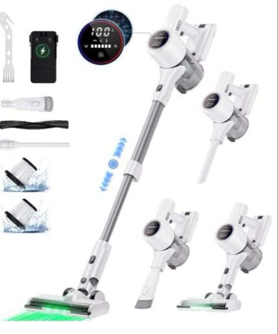 掃除機 コードレス　自動式吸引力AI　70000pa　強力吸引力　LEDライト