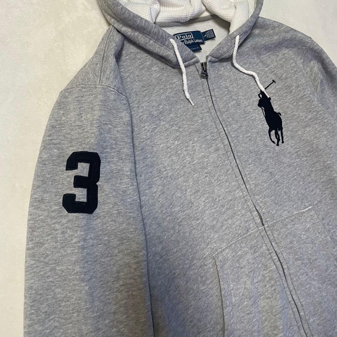 Polo Ralph Lauren ジップパーカー ビッグポニー グレー　Ｌ