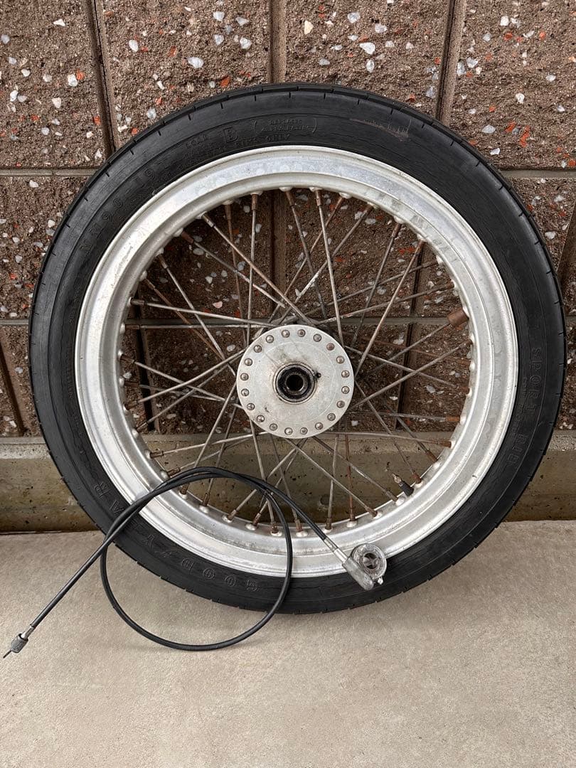 ハーレーダビッドソン用19インチカスタムアルミスポークホイール　ショベル　パン