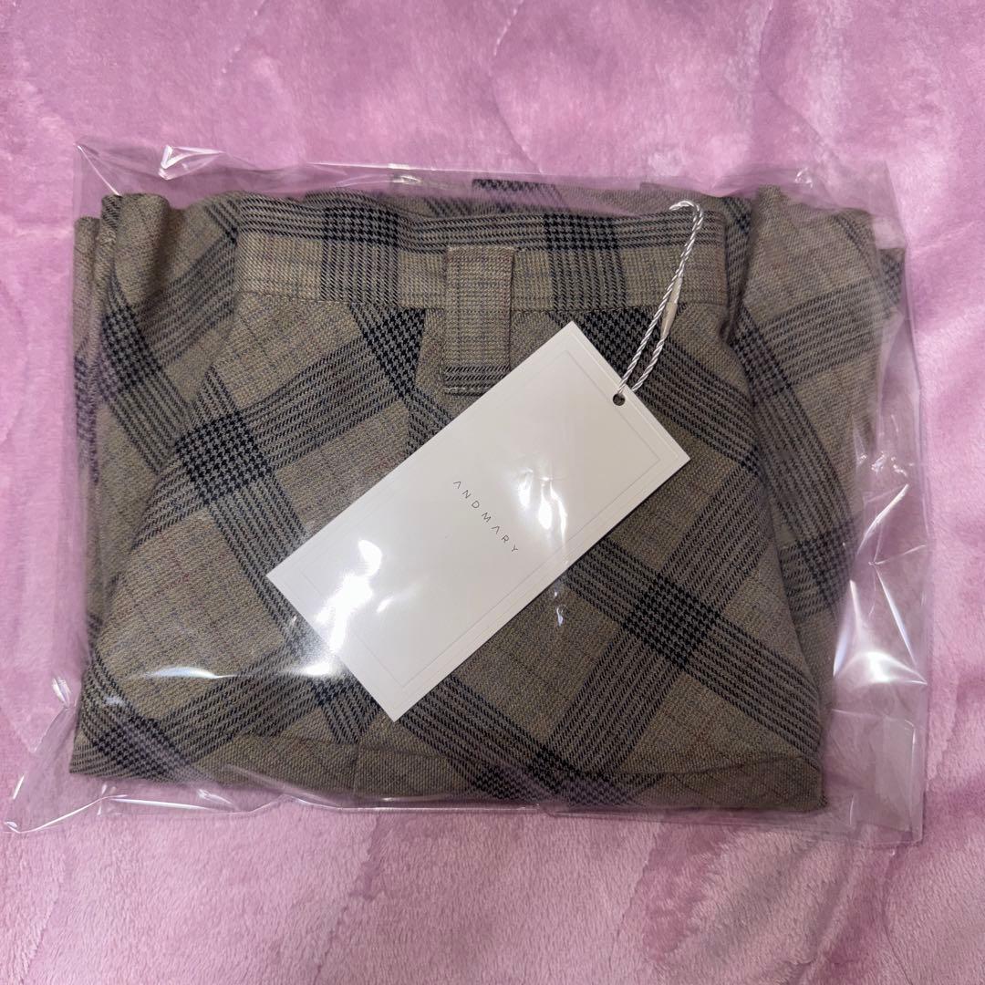 andmary Coco check mini pleats skirt 値下不