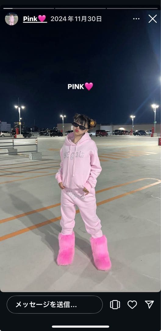 完売品99galsピンクスウェットセットアップ上下