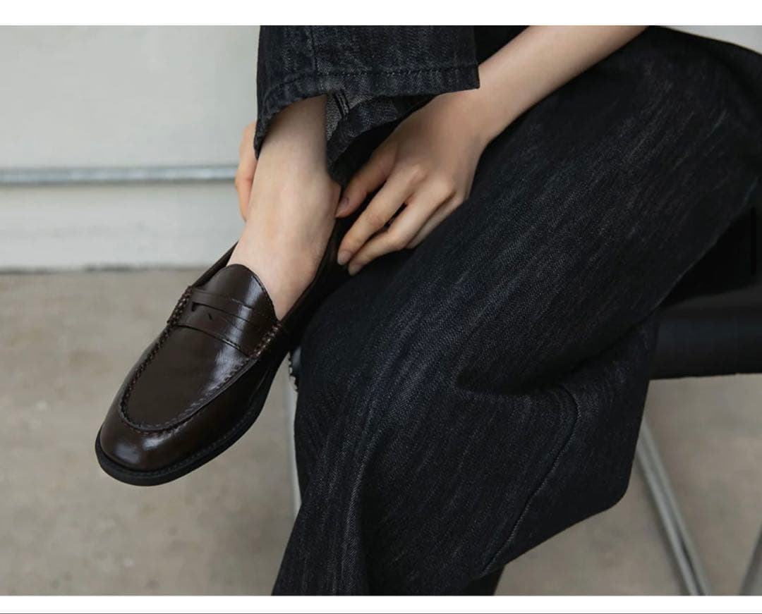 【新品未使用】OHOTORO Sleek Loafers brown 24.5