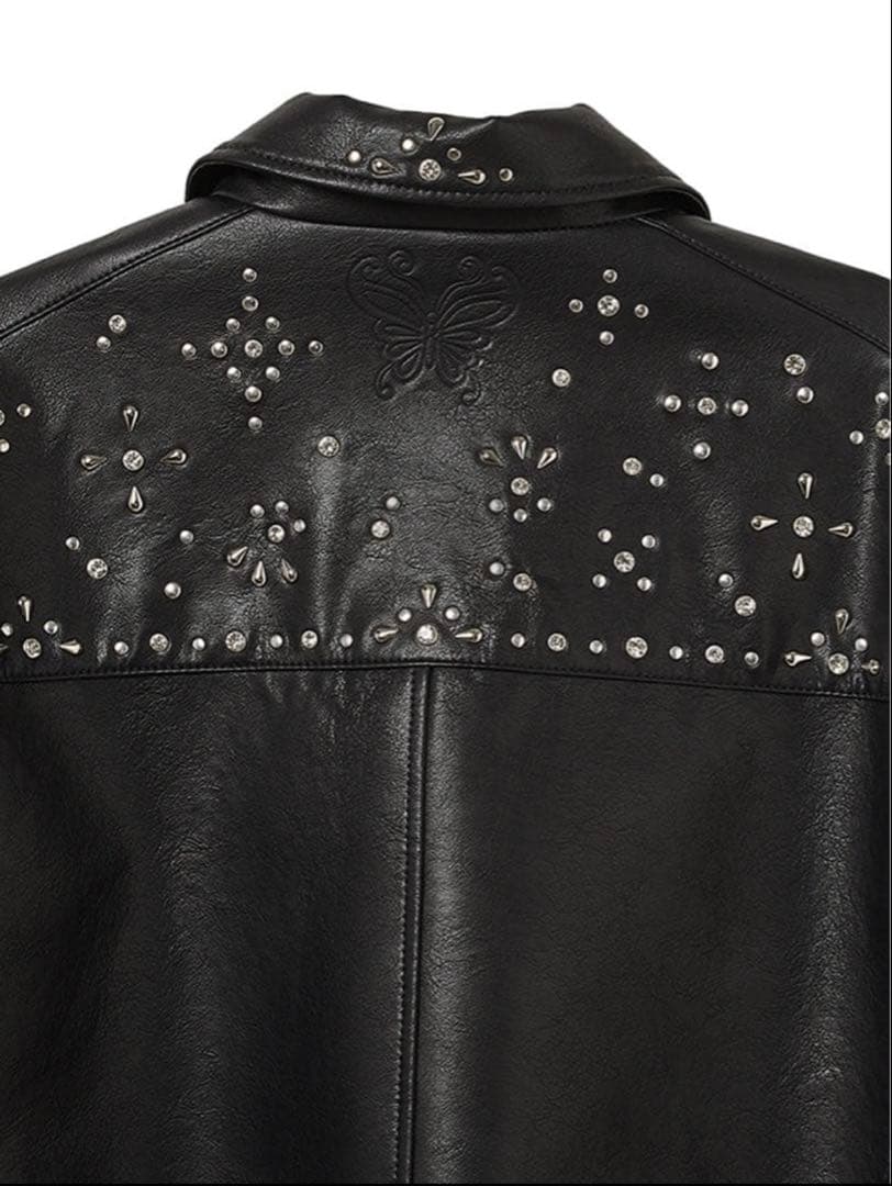 【LILY BROWN ×ANNA SUI】バタフライスタッズブルゾン　ブラック