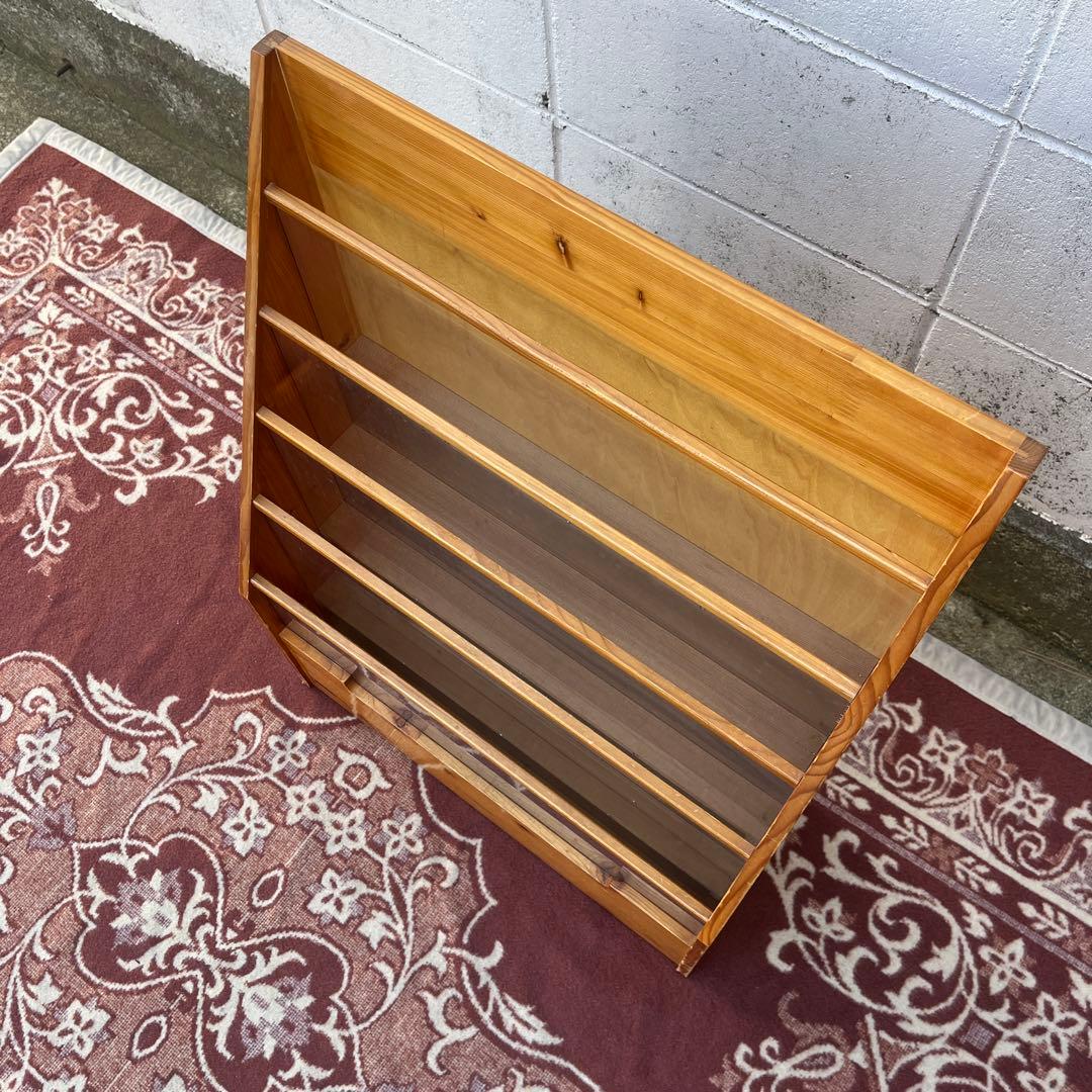 古家具ビンテージ品◾️木製マガジンラック 本立て 絵本立て シェルフ