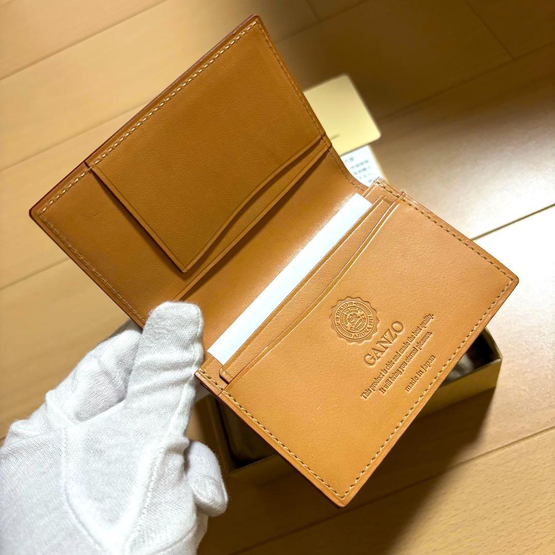 GANZO ガンゾ　コードバン通しマチ名刺入れ　新品未使用品　ブラック　黒