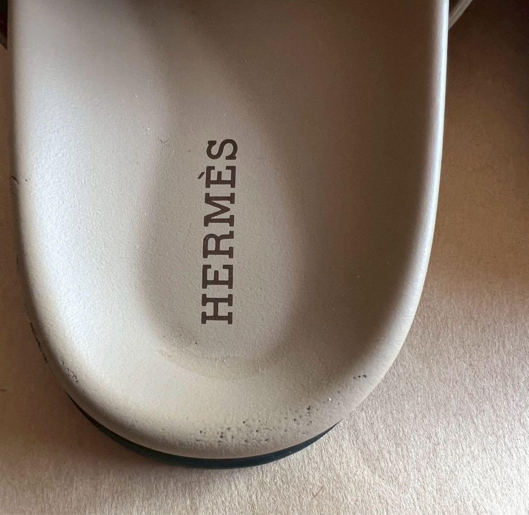 【美品】エルメス HERMES シプレ 37 サンダル ベージュ シェーヴル