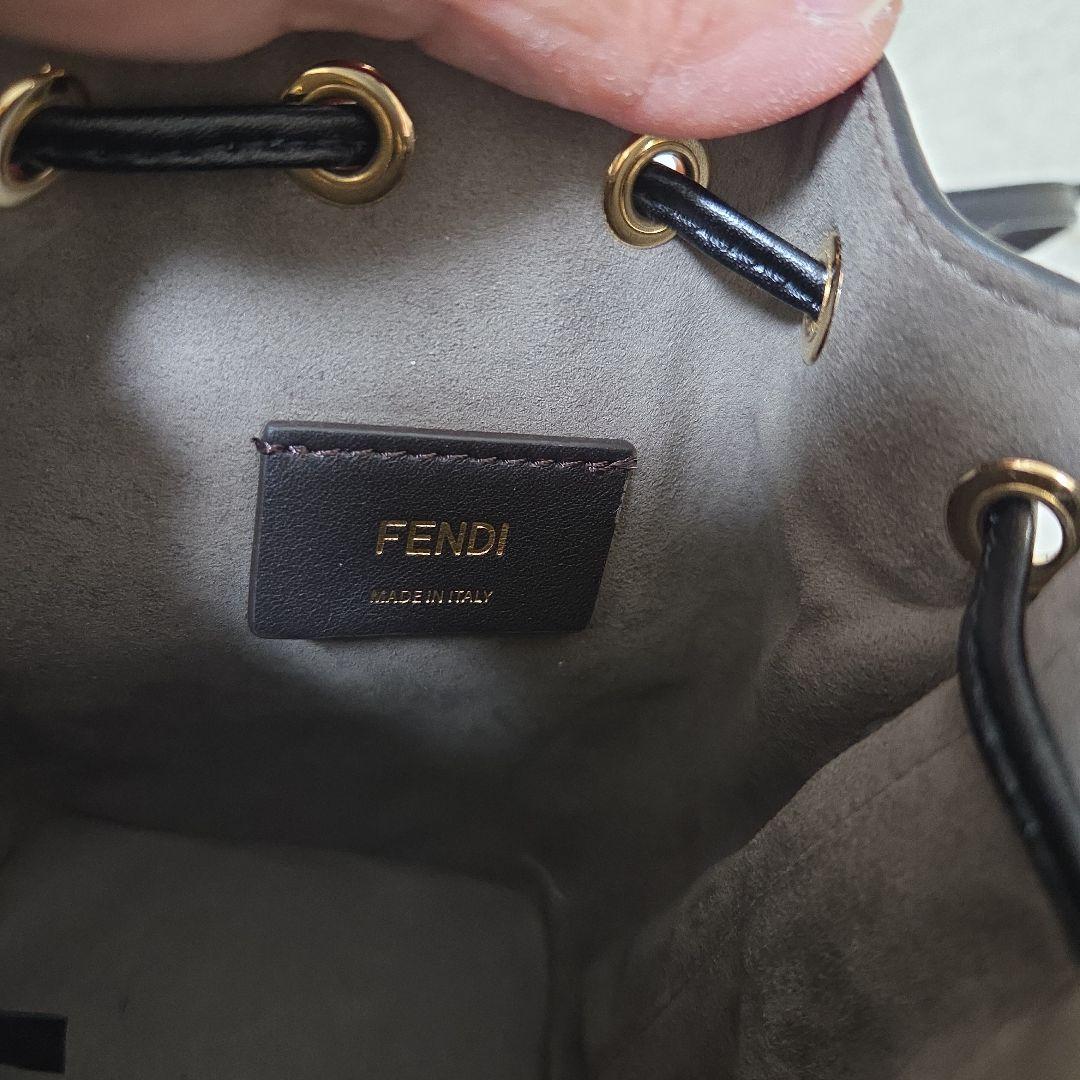 FENDI フェンディ モン トレゾール ブラウンレザー ミニバッグ