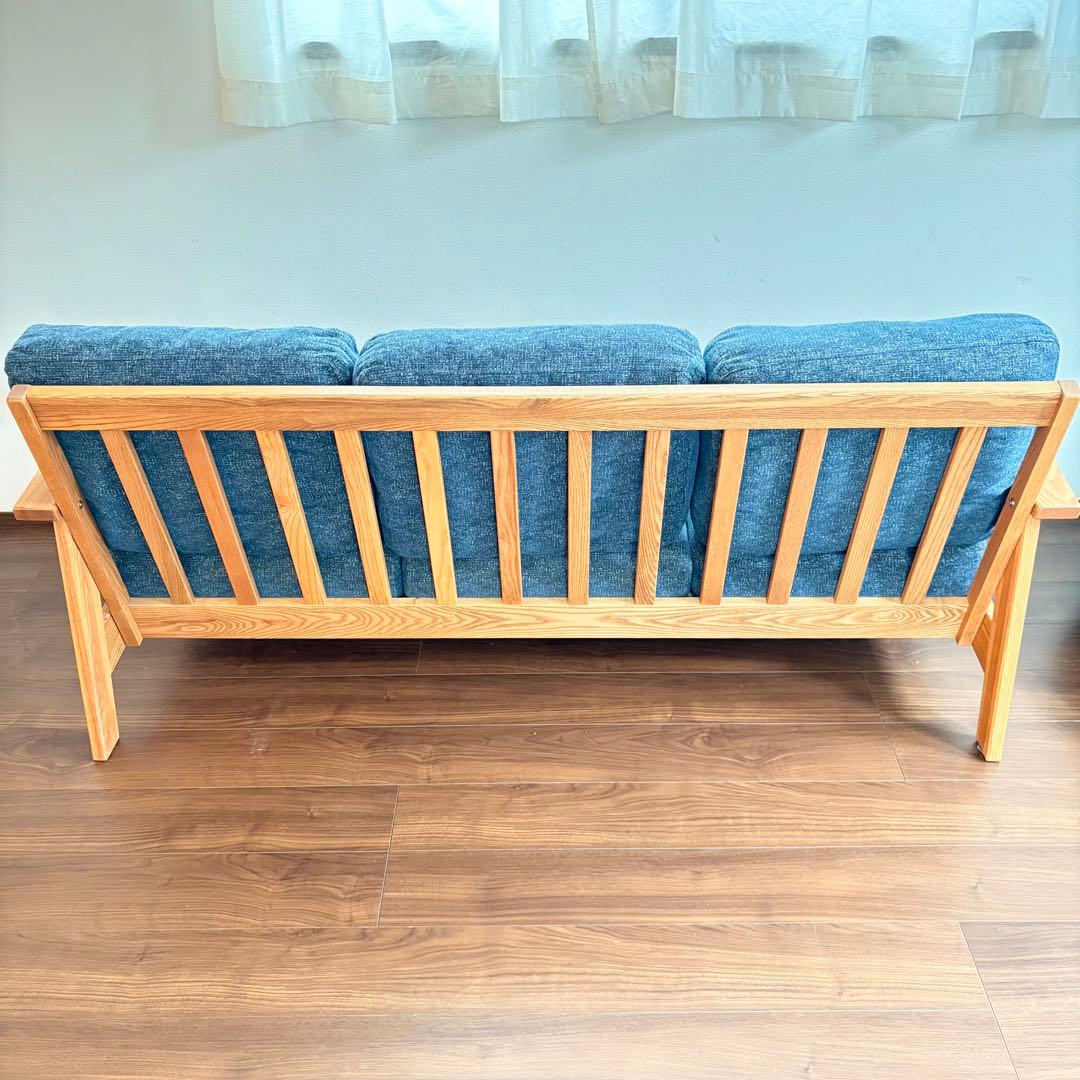 金杉家具 3人掛けソファ Mondo モンド 木製フレーム 北欧風 デニムカラー