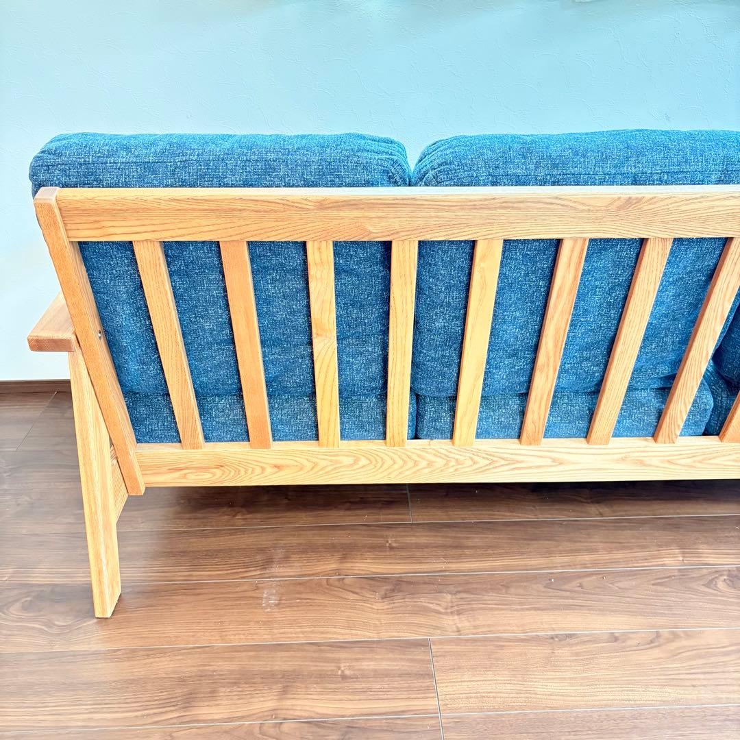 金杉家具 3人掛けソファ Mondo モンド 木製フレーム 北欧風 デニムカラー