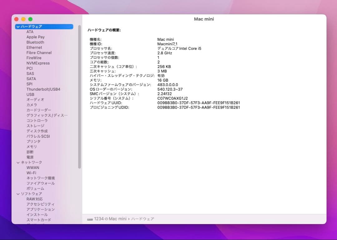 Macデスクトップ Apple Mac Mini Late 2014 i5/16Gb/120/2Tb
