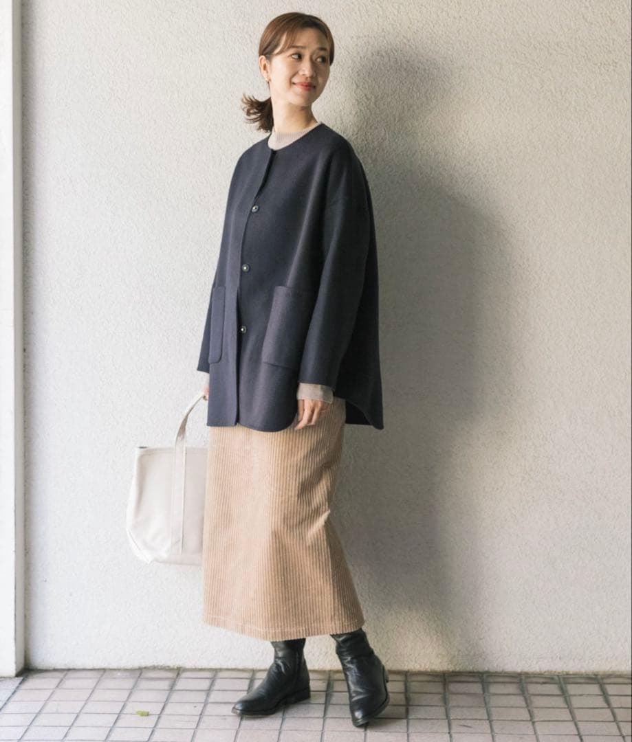 人気完売 アーバンリサーチ ノーカラーリバーコート クルーネック