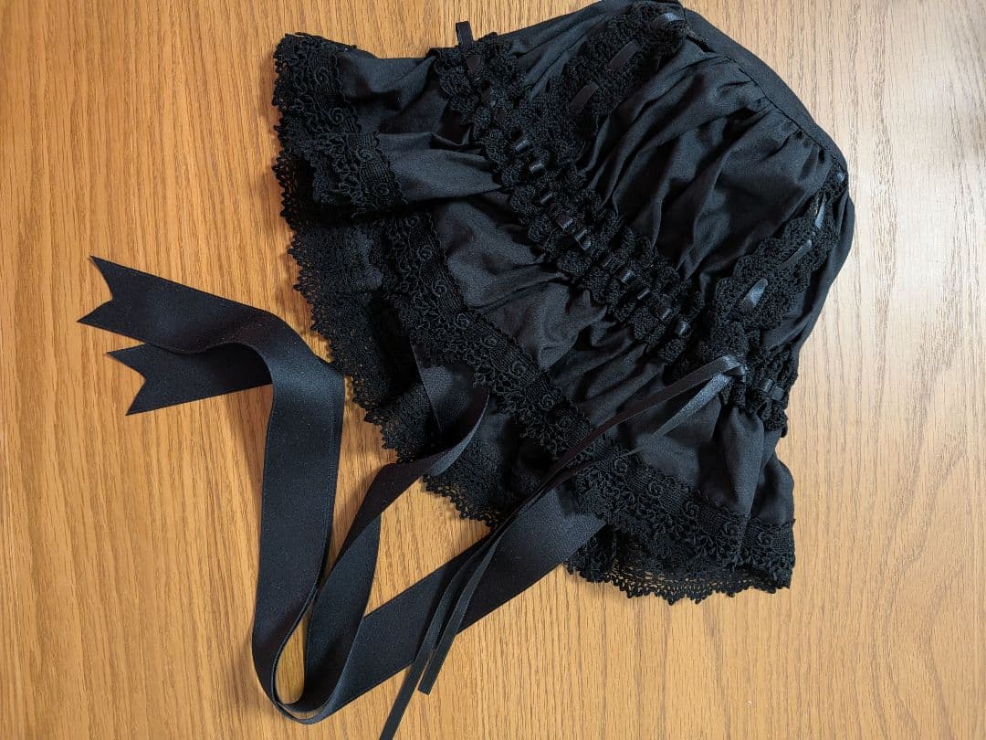 ALICE and the PIRATES フリルメイドキャップ　黒黒