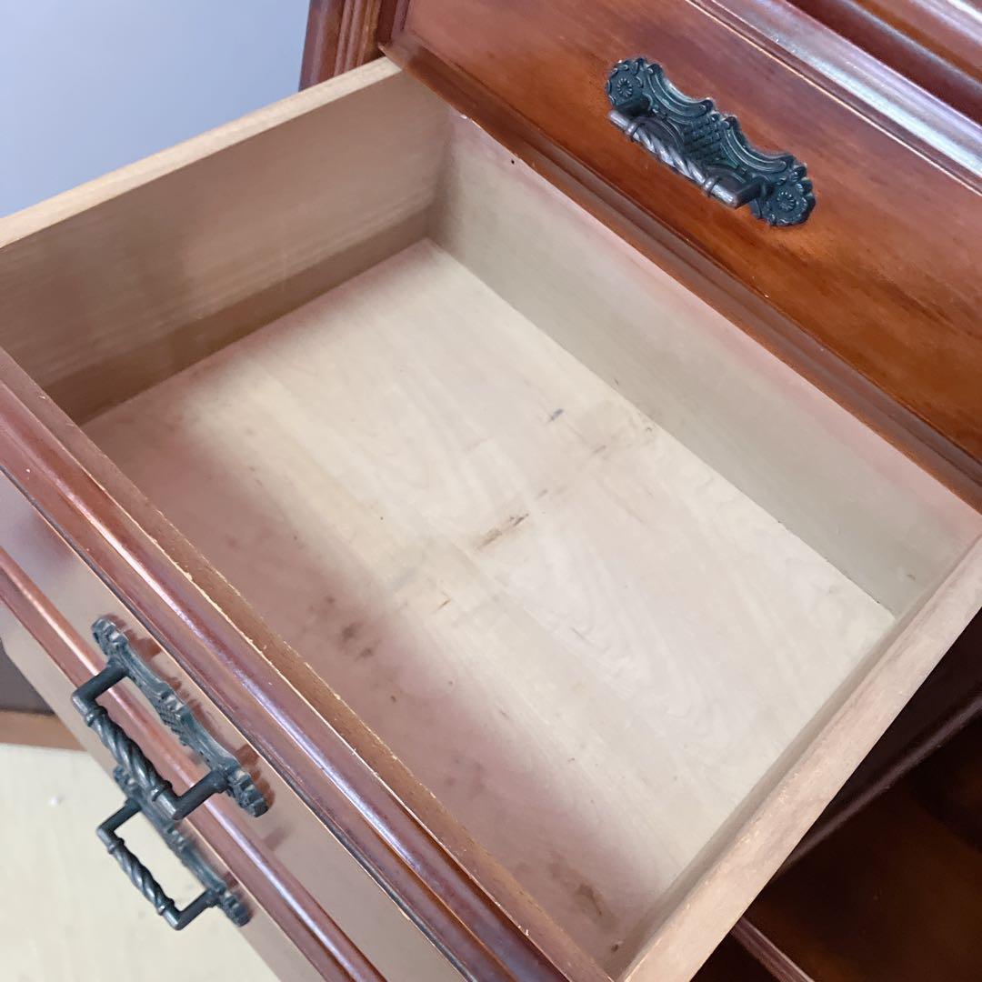 アンティーク調　キャビネット　電話台FAX台　サイドキャビネット　サイドチェスト