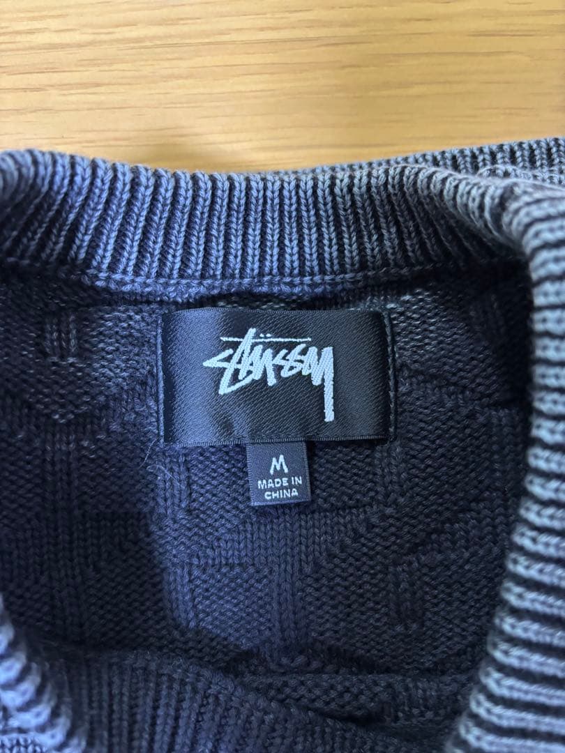 トップス STUSSY 22AW STRAND SWEATER BLACK