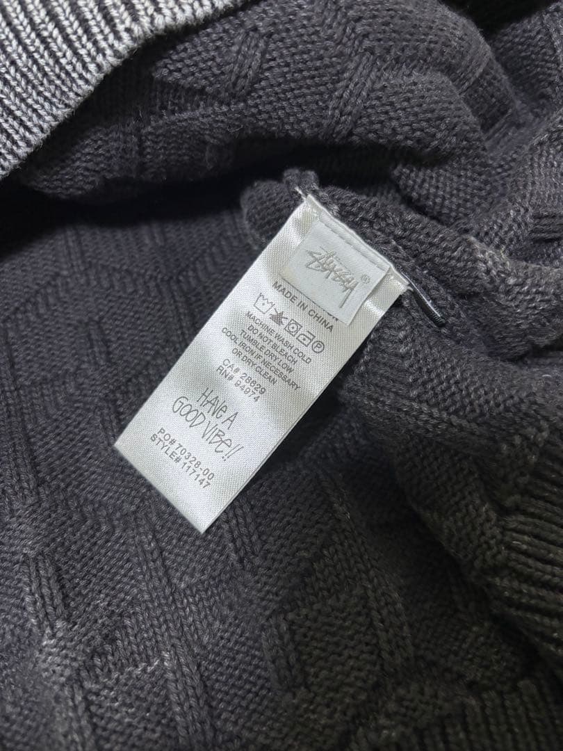 トップス STUSSY 22AW STRAND SWEATER BLACK