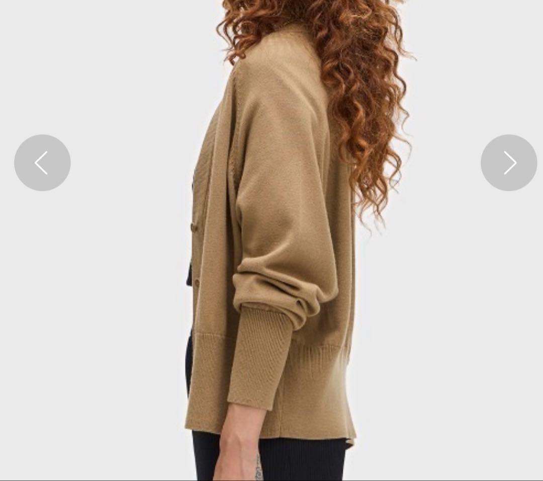 美品 FRED PERRY ベージュ Vネックカーディガン UK10