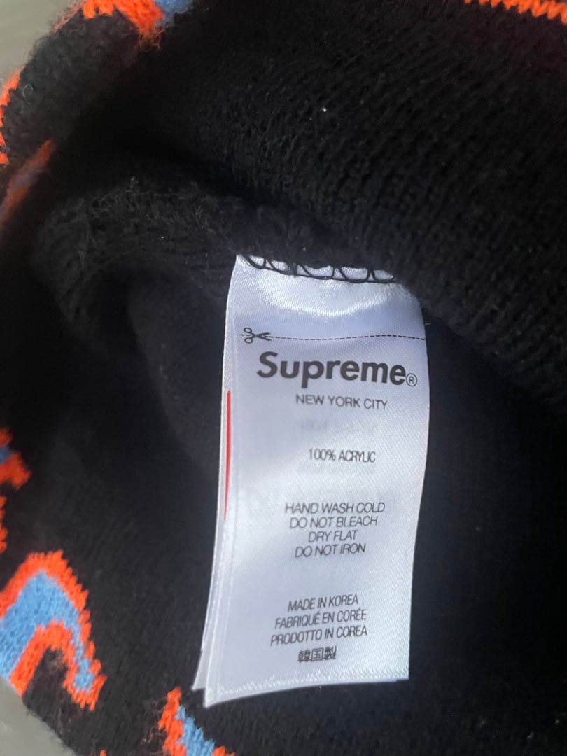 supreme 25aw Arabic Jaquard Beanie ブラック