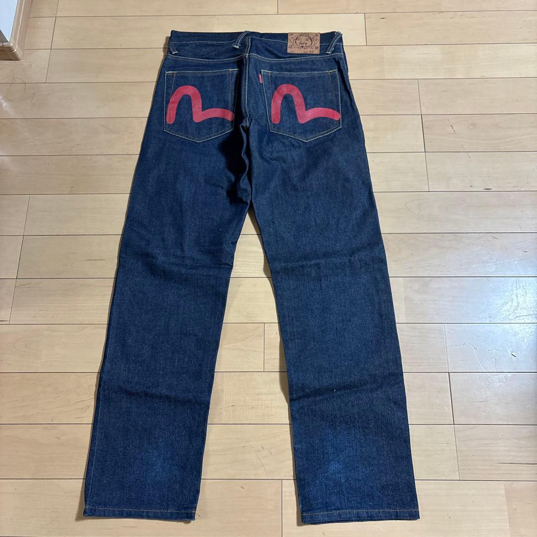 エヴィス　ストレートデニム　カジュアル　インディゴ　サイズ32