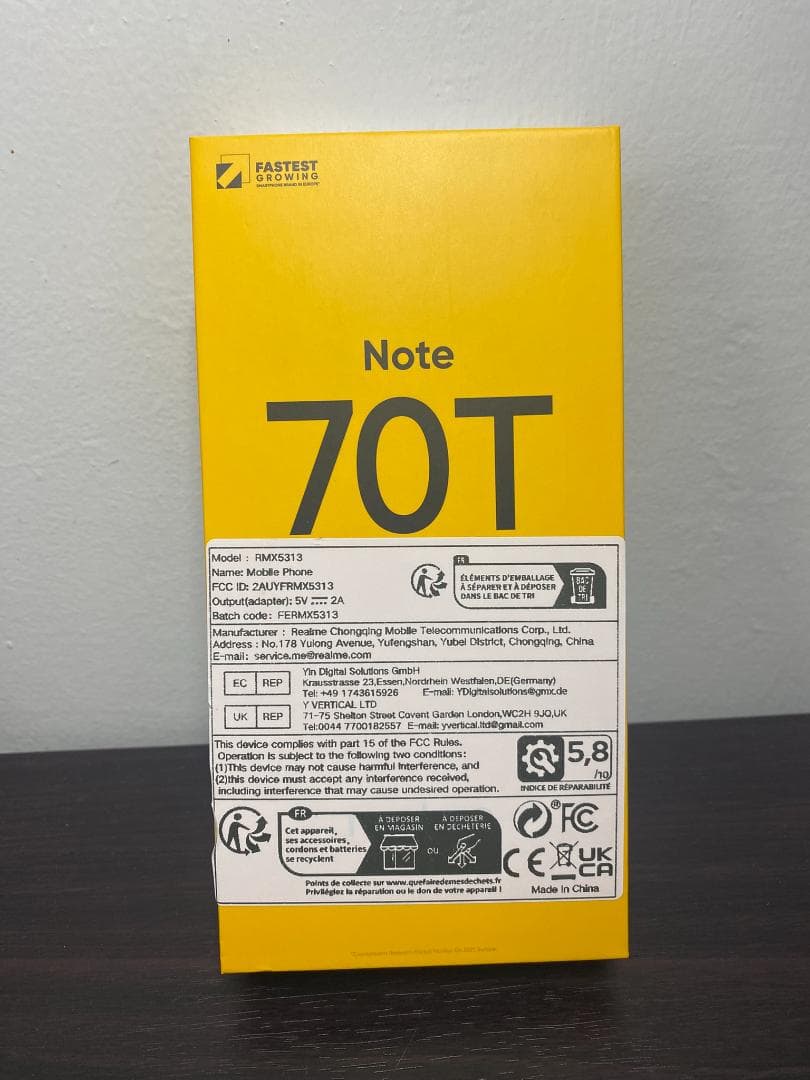 realme Note 70T 本体 RAM 4G+ROM 64G SIMフリー