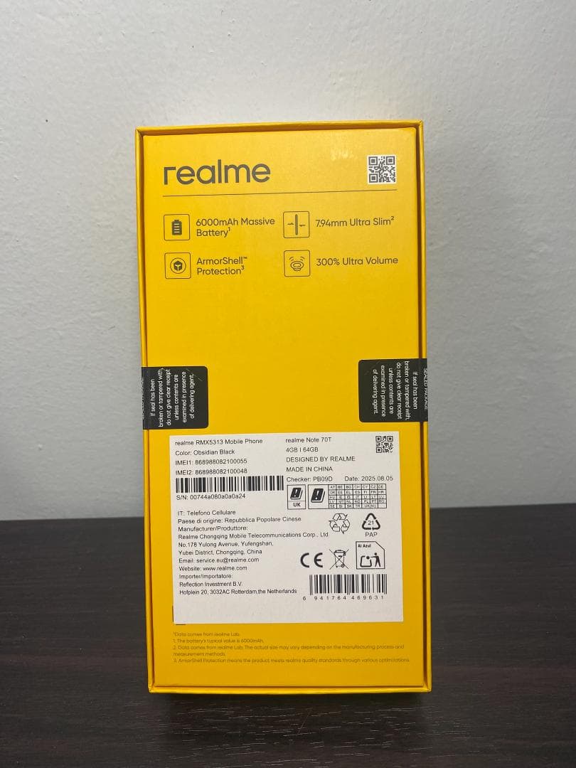 realme Note 70T 本体 RAM 4G+ROM 64G SIMフリー