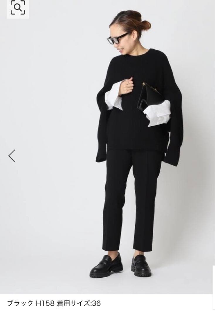 【CINOH/チノ 】 CROP BLACK パンツ サイズ36