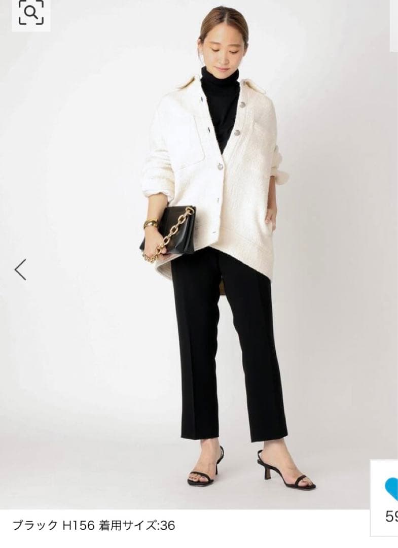 【CINOH/チノ 】 CROP BLACK パンツ サイズ36