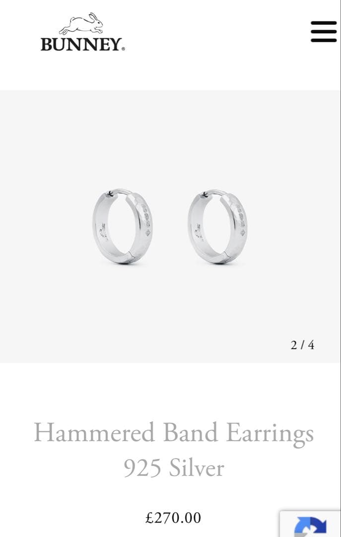 BUNNEY バニー フープピアス シルバー 925 ホールマーク