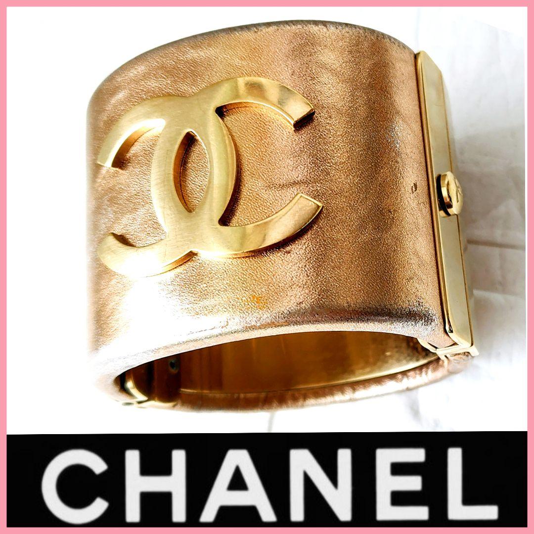 CHANEL シャネル❦ココマーク ゴールド ワイドバングル ヴィンテージ❦希少