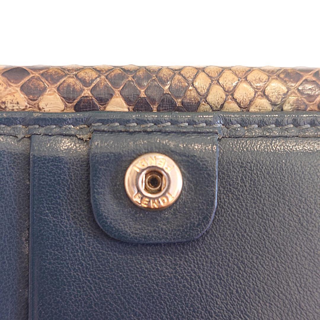 【美品】FENDI フェンディ パイソン ピーカブー ターンロック 3つ折り