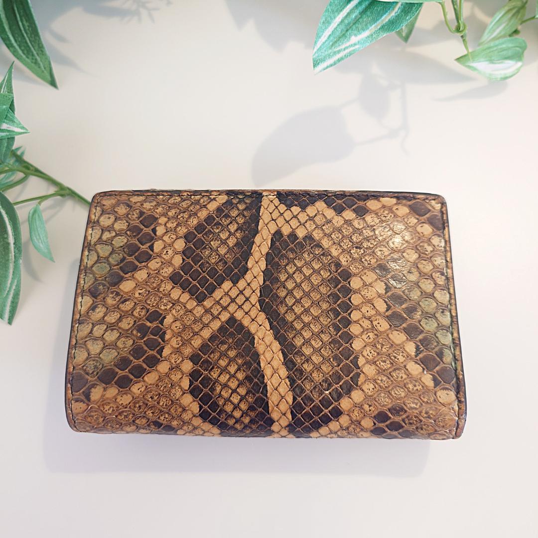 【美品】FENDI フェンディ パイソン ピーカブー ターンロック 3つ折り