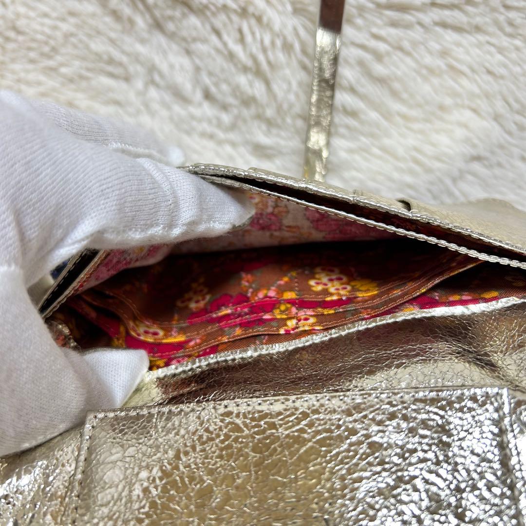 【新品・未使用】 ANNA SUI がま口財布 インザバスケット ゴールド 猫